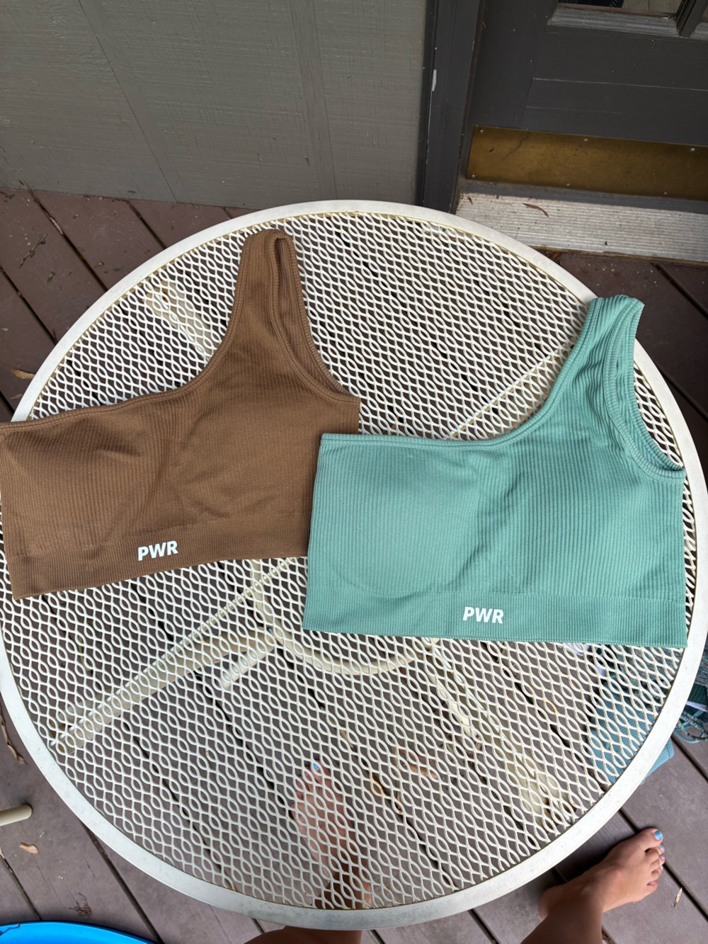 PWR Women’s Ribbed workout Top — Brown & Teal